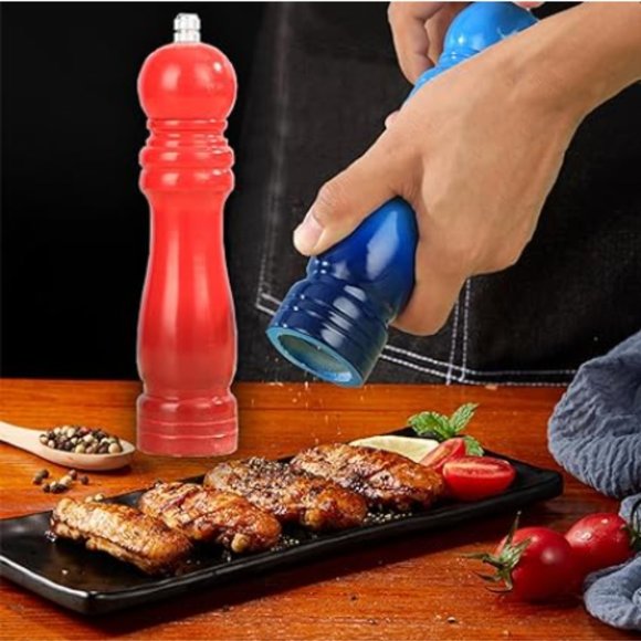 Set of 2 - 8" Wooden Salt & Pepper Grinder - Salt & Pepper Mill Set - Picture 7 of 10